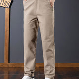 kkboxly  Plus Size Men's Solid Pants Casual Fashion Pants For Spring Fall Winter, Men's Clothing