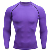 kkboxly Men's Compression Shirts: Get Fit Fast With Long Sleeve Athletic Workout Tops!