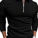 kkboxly Casual Long Sleeves Polo Shirts, Button V-neck Tee, Men's Comfortable Slim Tops Spring Fall Clothing