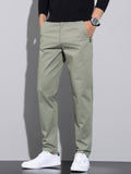 kkboxly  Plus Size Men's Solid Pants Casual Fashion Cotton Pants For Fall Winter, Men's Clothing
