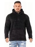 Plus Size Men's Solid Fleece Hoodies Solid Casual Fashion Hooded Sweatshirt For Fall Winter, Men's Clothing