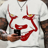 kkboxly  Plus Size Men's Clown Graphic T Shirt Short Sleeve Funny Tee Shirts Crew Neck Summer Novelty Tops