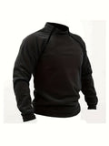 kkboxly Warm Tactical Coat, Men's Casual Pullover Sweatshirt For Outdoor Activities