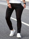 Men's Slim Fit Straight Leg Jeans, Casual Classic Design Street Style Jeans