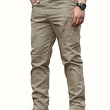 kkboxly  Multi Pocket Men's Pants, Loose Casual Outdoor Pants, Mens Cargo Pants For Hiking