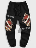 kkboxly  Skeleton Print Drawstring Sweatpants Loose Fit Pants Men's Casual Joggers For Men Winter Fall Running Jogging