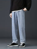 kkboxly  Classic Design Loose Fit Jeans, Men's Casual Street Style Denim Pants For All Seasons