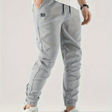 Plus Size Men's Solid Joggers Fashion Solid Pants Fall Winter, Men's Clothing