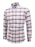 kkboxly Men's Casual Slim Cotton Plaid Shirt Best Sellers Best Sellers, Men's Tops