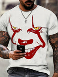 kkboxly  Plus Size Men's Clown Graphic T Shirt Short Sleeve Funny Tee Shirts Crew Neck Summer Novelty Tops