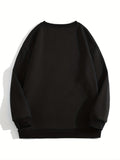 Solid Trendy Sweatshirt, Men's Casual Basic Crew Neck Pullover Sweatshirt For Men Fall Winter