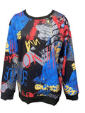 kkboxly  Men's Crew Neck Sweatshirt Pullover For Men Graffiti Pattern Sweatshirts For Spring Fall Long Sleeve Tops Streetwear