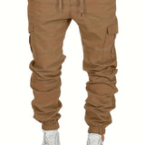 kkboxly  Men's Casual Pockets Drawstring Outdoor Sports Cargo Pants