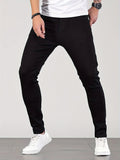 Men's Slim Fit Trendy Jeans, Casual Classic Design Jeans