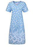 Kkboxly   Retro Print Loose Long Dress, Short Sleeve V-neck Waist Summer Dresses, Women's Clothing