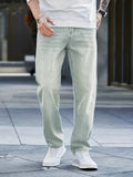 kkboxly  Loose Fit Straight Leg Jeans, Casual Street Style Denim Pants