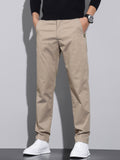 kkboxly  Plus Size Men's Solid Pants Casual Fashion Cotton Pants For Fall Winter, Men's Clothing
