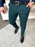 kkboxly Solid Color Slim Men's Pants Europe And The United States Style Fashion Pencil Pants Business Casual Daily Hundred Foot Pants