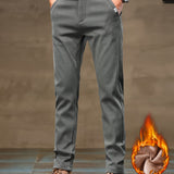 kkboxly  Men's Warm Fleece Dress Pants For Fall Winter For Fall Winter