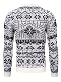 kkboxly  Various Pattern Men's Casual Comfy Round Neck Long Sleeve Sweater For Fall Winter, Festival Gift