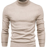 kkboxly  All Match Best Sellers Autumn Winter Pullover Men Solid Turtleneck Sweaters