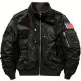 kkboxly  Men's Casual PU Leather Jacket, Chic Stand Collar Multi Pocket Biker Jacket