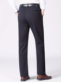 kkboxly  Classic Design Dress Pants, Men's Casual Solid Color Slightly Stretch Dress Pants For Spring Summer Business