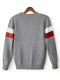 2025 kkboxly  Men Color Block Crew Neck Soft Casual Pullover Knitted Sweater Without Shirt