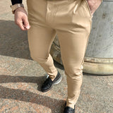 kkboxly Solid Color Slim Men's Pants Europe And The United States Style Fashion Pencil Pants Business Casual Daily Hundred Foot Pants