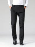 kkboxly  Men's Highly Stretch Business Pants, Straight Leg Wrinkle-resistant Business Trousers Mens Formal Trousers