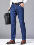 kkboxly Men's Semi-formal Stretch Jeans For Business