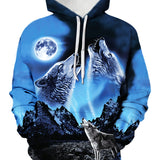 kkboxly  Wolf Print Hoodie, Cool Hoodies For Men, Men's Casual Graphic Design Pullover Hooded Sweatshirt With Kangaroo Pocket Streetwear For Winter Fall, As Gifts