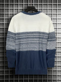 kkboxly  Men's Gradient Crewneck Casual Check Knit Pullover Sweater