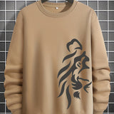 Men's Graphic Sweatshirt, Loose Trendy Pullover, Men's Clothing