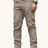 kkboxly  Multi Pocket Men's Tactical Pants, Loose Casual Outdoor Military Pants, Mens Cargo Pants For Hiking