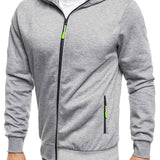 kkboxly  Cotton Men's Hooded Jacket Casual Long Sleeve Hoodies With Zipper Gym Sports Hooded Coat For Winter Fall