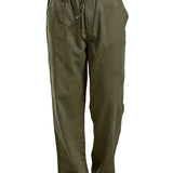 kkboxly  Men's Cotton & Linen Blend Long Pants, Loose Elastic Waist Large Pocket Trousers