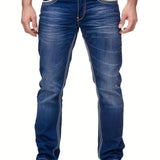 kkboxly  Men's Comfy Street Style Distressed Denim Pants With Pockets