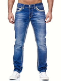 kkboxly Men's Casual Distressed Skinny Jeans, Chic Street Style Medium Stretch Denim Pants