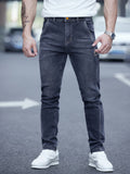 kkboxly  Men's Casual Skinny Jeans, Chic Street Style Stretch Straight Leg Jeans