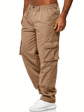 kkboxly Men's Stylish Cargo Jogger Pants - Drawstring Sweatpants With Pockets for Outdoor Sports