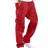 Trendy Solid Cargo Pants, Men's Multi Flap Pocket Trousers, Loose Casual Outdoor Pants, Men's Work Pants Outdoors Streetwear Hip Hop Style