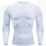 kkboxly Men's Compression Shirts: Get Fit Fast With Long Sleeve Athletic Workout Tops!