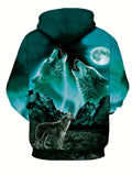 kkboxly  Wolf Print Hoodie, Cool Hoodies For Men, Men's Casual Graphic Design Pullover Hooded Sweatshirt With Kangaroo Pocket Streetwear For Winter Fall, As Gifts