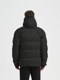 Men's Trendy Windproof Puffer Coat, Casual Thermal Zip Up Hooded Jacket For Outdoor