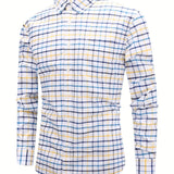 kkboxly  Men's Casual Slim Cotton Plaid Shirt Best Sellers Best Sellers, Men's Tops