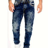 kkboxly  Men's Casual Distressed Skinny Jeans, Street Style Stretch Jeans