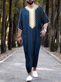 kkboxly  Ethnic Style Arab Muslim Robe Shirt Dress For Men - Long Sleeves, Loose Fit, Casual And Comfortable