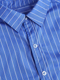 kkboxly  Vertical Stripe Men's Formal Classic Design Button Up Shirt, Male Clothes For Spring And Fall Business Occasion