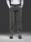 kkboxly Men's Corduroy Pants For Business, Formal Stretch Straight Leg Pants For Fall Winter